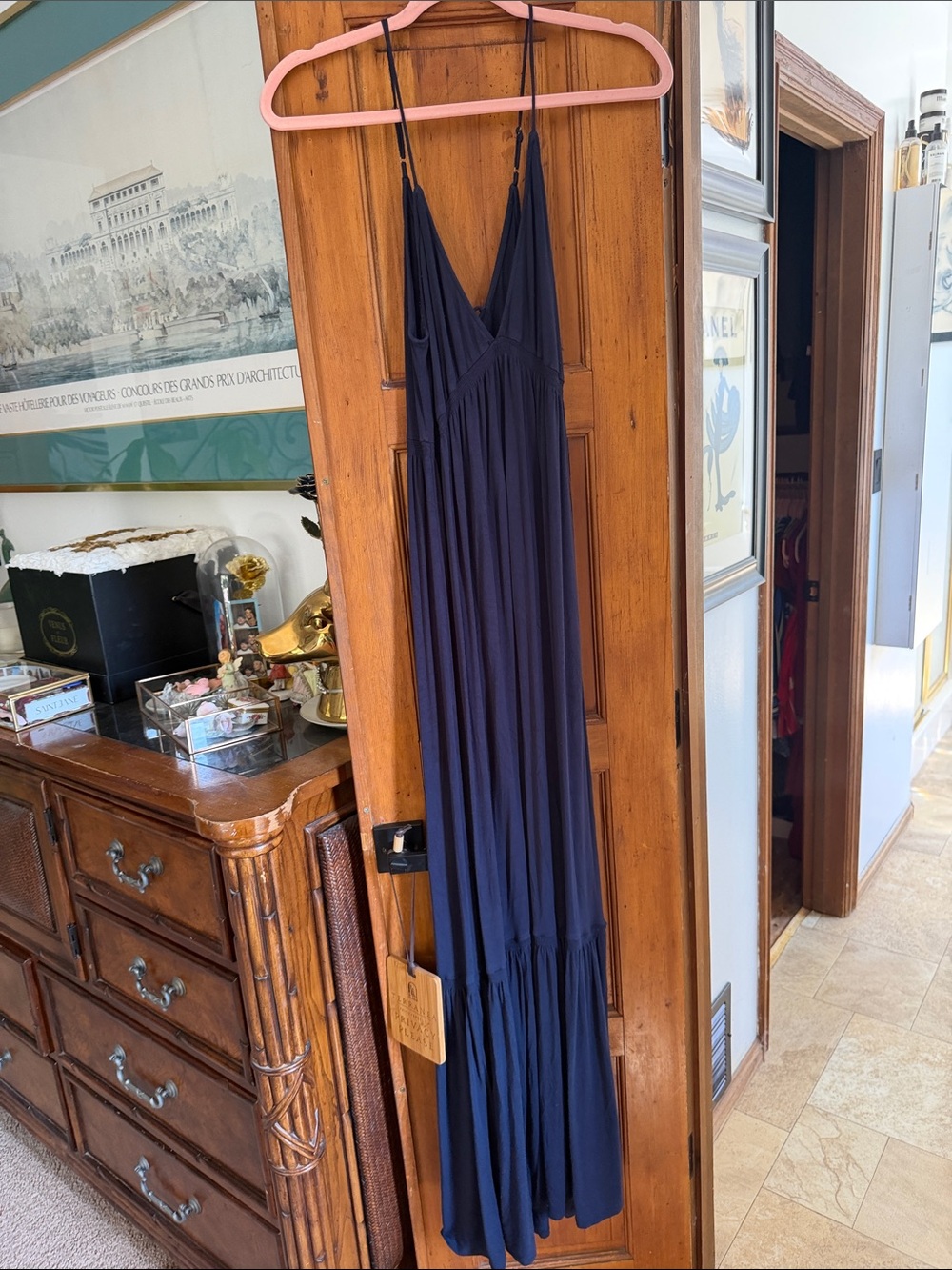 Favorite Daughter Navy Spaghetti Strap Maxi Dress